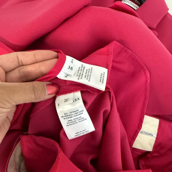 Altuzarra Italy Wool Blend Double Breasted Blazer Pant Suit Set Pink - Size 8 38 - Picture 10 of 12